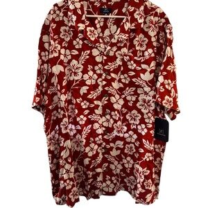 George Red and White Floral Men's Shirt